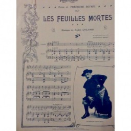 1906 BOTREL THEODORE BRETAGNE PAROLE CHANSON FEUILLES MORTES PARTITION COLOMB