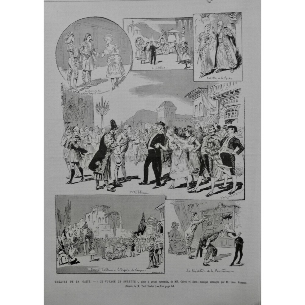 1890 VOYAGE SUZETTE CHIVO DURU THEATRE VASSEUR CIRQUE BLACKSON 2 JOURNAUX