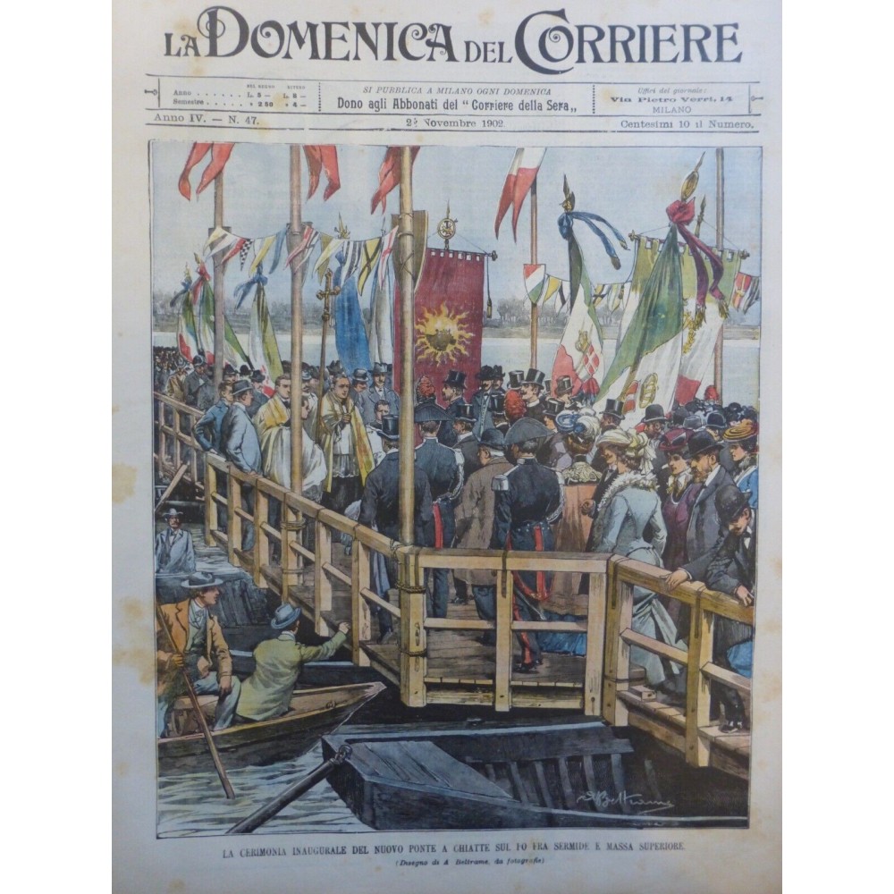 1902 DC ITALIE CEREMONIE PONT BOIS CHIATTE SERMIDE MASSA