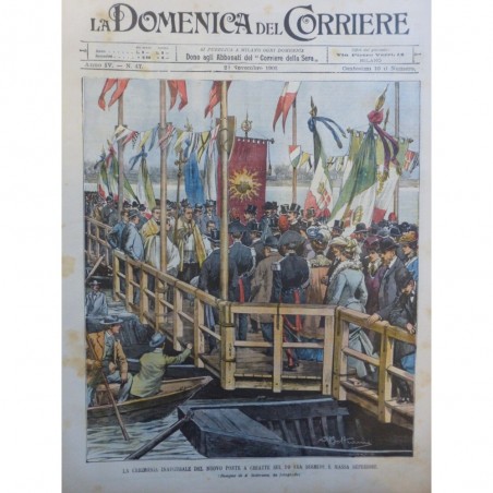 1902 DC ITALIE CEREMONIE PONT BOIS CHIATTE SERMIDE MASSA