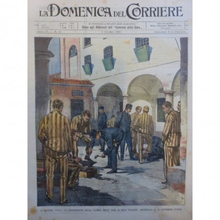 1902 DC RÉFORMES CIVILES CHAÎNE PRISONNIER PEINE ITALIENNE PRISON