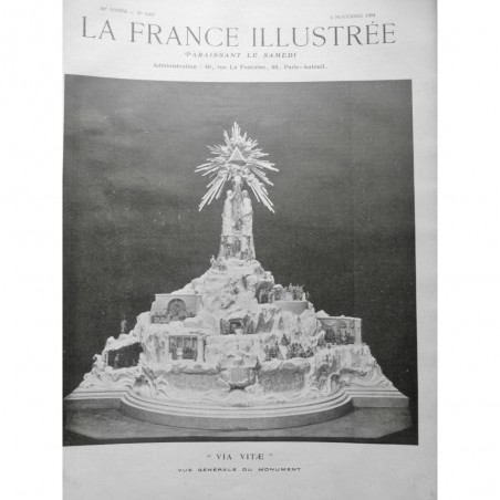 1904 FI MONUMENT VIA-VITAE VOIE VERITE VIE OR DIAMAND VERMEIL MARBRE