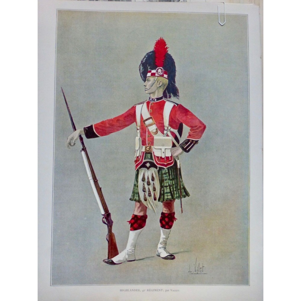 1889 PI HIGHLANDER REGIMENT 42 COSTUME TRADITIONNEL JUPE FUSIL