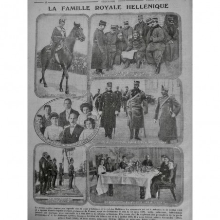 1915 E GRECE FAMILLE ROYALE HELLENIQUE ROI CONSTANTIN ATHENES