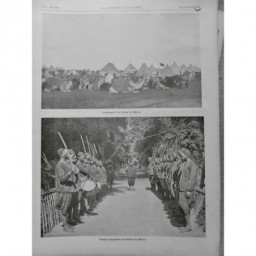 1903 FI SULTAN MAROC CAMPEMENT TROUPE REGULIERE CHAMEAU TAMBOUR