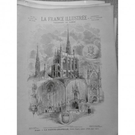 1905 FI PARIS SAINTE CHAPELLE TOITURE FLECHE STATUE ST LOUIS AUTEL CHAPELLE