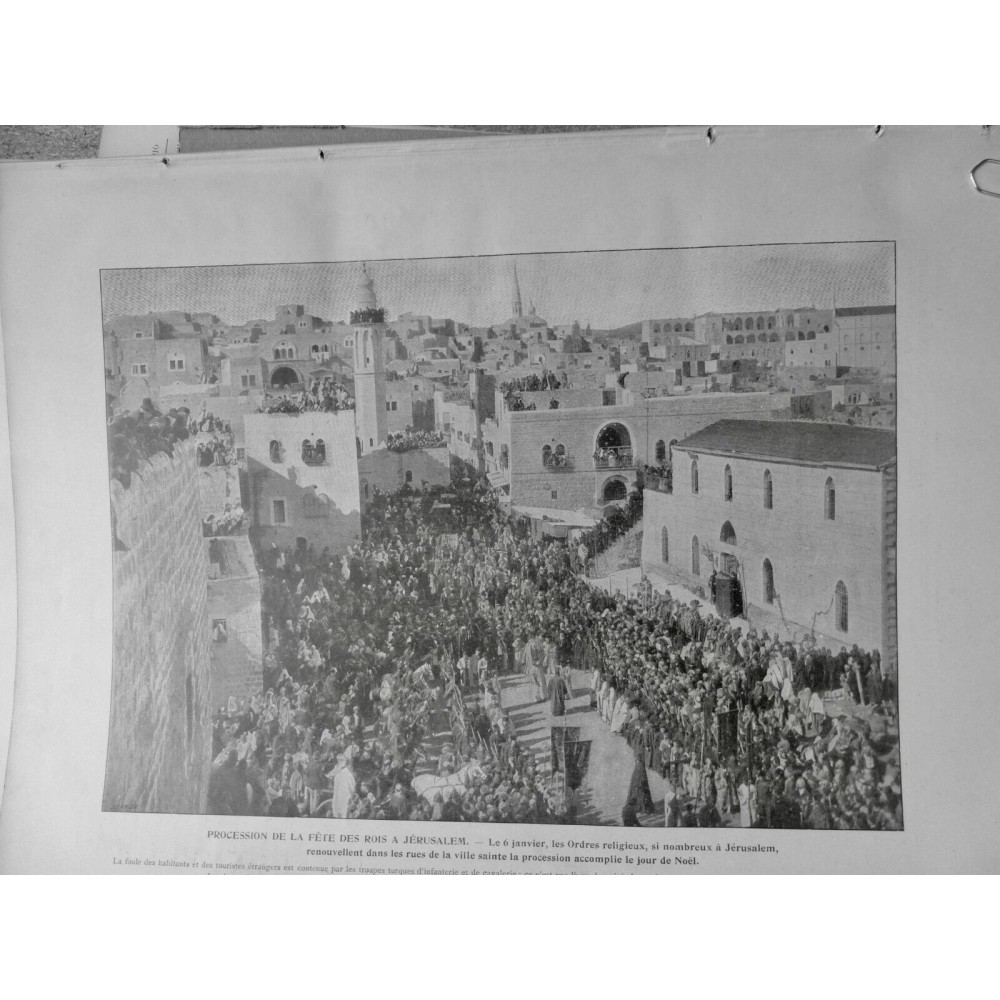 1905 FI JERUSALEM VILLE SAINTE PRECESSION RELIGIEUSE NOEL MOINE CHRETIEN