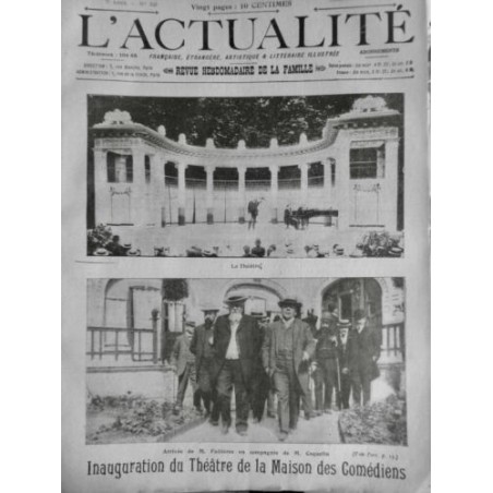 1906 A THEATRE MAISON COMEDIENS ARRIVEE COQUELIN FALLIERES PIANISTE PIANO