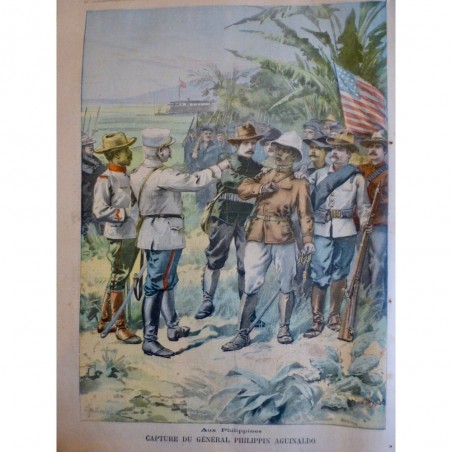 1901 PP PHILIPPINES CAPTURE GL PHILIPPIN AGUINALDO DRAPEAU AMERICAIN