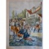 1901 PP GRANDES MANOEUVRES ELEVE ECOLE SAINT CYR ETAPE CHARETTE FOIN