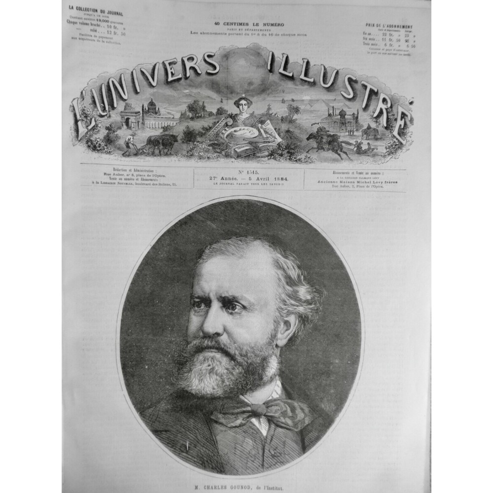 1884 UI PERSONNALITES CHARLES GOUNOD INSTITUT PORTRAIT