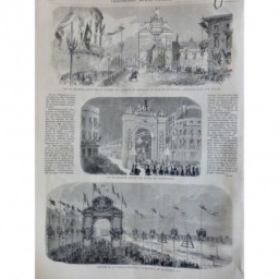 1859 I BORDEAUX ARC TRIOMPHE FOSSÉS INTENDANCE FAMILLE IMPERIALE