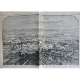 1859 I ROME PANORAMA VILLE TEMPLE CESAR CAPITOLE PANTHEON