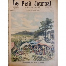 1893 PJ TREMBLEMENT TERRE THEBES GRECE SECOUSSES POPULATION CAMPEMENT