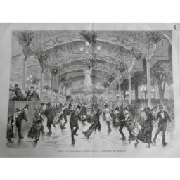 1876 I PARIS SKATING RINK PATIN PATINOIRE GLACE CLOSERIE LILAS