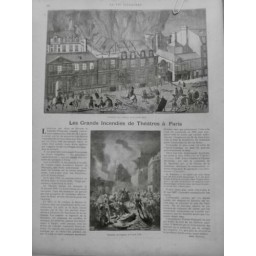 1900 VI THEATRE PARIS INCENDIE OPERA MORT FLAMME POMPIER ARCHIVE COSTUME