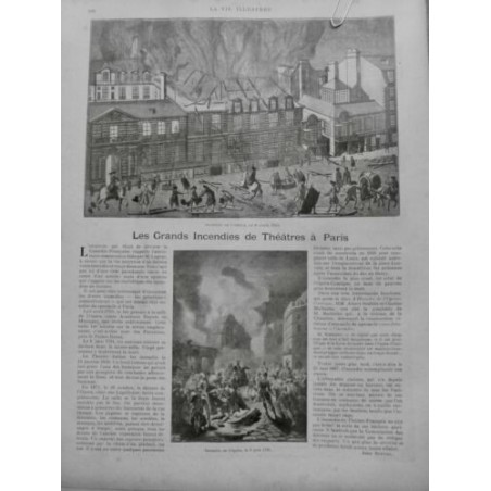 1900 VI THEATRE PARIS INCENDIE OPERA MORT FLAMME POMPIER ARCHIVE COSTUME