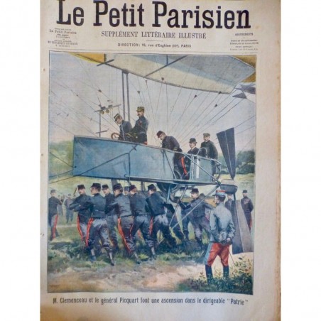 1907 PP AVIATION AERONAUTIQUE BALLON DIRIGEABLE PATRIE CLEMENCEAU PICQUART