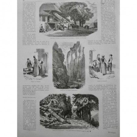 1866 I AUTRICHE BAVIERE FORET NOIRE BUCHERON VAL ENFER NEUSTADT AUBERGE