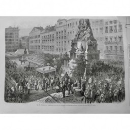 1866 I VIENNE PROCESSION FETE DIEU EMPEREUR IMPERATRICE AUTRICHE MONUMENT