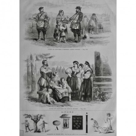 1861 UI SIBERIE BAGNE TYPE COSTUME HOMME LIBRE VETEMENT SERVE RUSSE