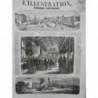 1857 I AGEN CHEMIN FER DECORATION GARE DEJEUNER TRAIN LOCOMOTIVE RAIL