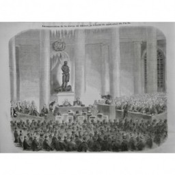 1857 I PARIS ECOLE MEDECINE STATUE BICHAT CHORAL CHANT LOUANGE ORCHESTRE