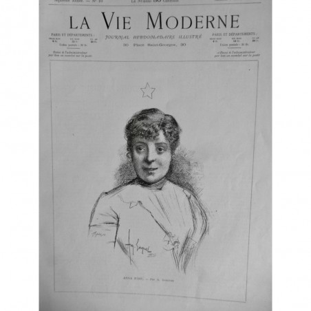 1885 VM PERSONNALITES ANNA JUDIC DESSIN GORGUET PORTRAIT PARCOURS