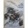 1907 DC PYRENEES VILLAGE MONTAGNE NEIGE GALERIE TRAINEAU