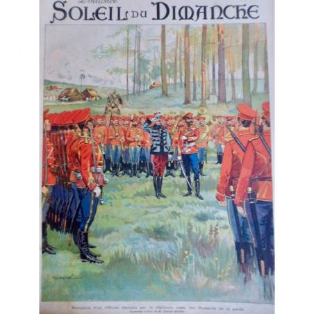 1898 SDD RUSSIE REGIMENT RUSSE HUSSARDS GARDE RECEPTION OFFICIER FRANCAIS