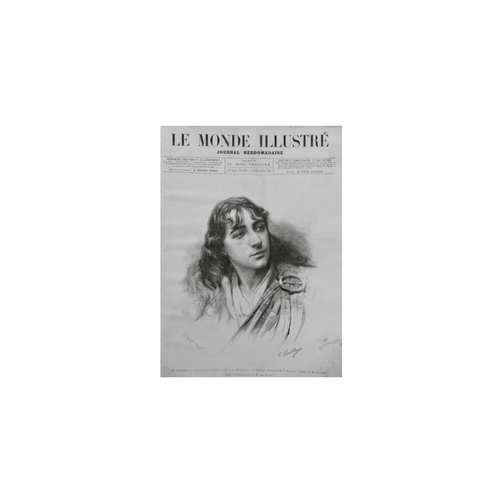 1885 MI MLLE WEBER THEATRE ODEON ARTISTE RÔLE MARIE JACOBITES COPPEE VUILLIER