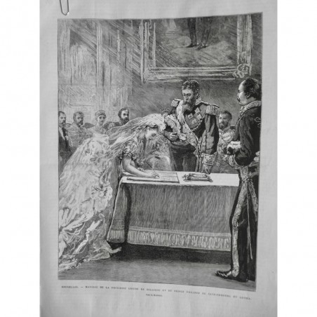 1875 UI ROI REINE PRINCE BRUXELLES MARIAGE LOUISE BELGIQUE PRINCE PHILIPPE SAXE