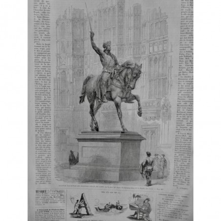 1862 UI ROI REINE PRINCE RICHARD COEUR LION STATUE EQUESTRE WESTMINSTER-ABBEY