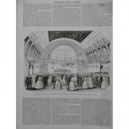 1851 I PARIS PALAIS NATIONAL GRAND ESCALIER ETAGE VESTIBULE GALERIE TABLEAUX