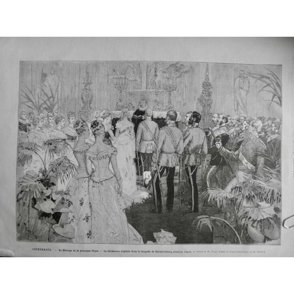 1879 MI ROI REINE PRINCE COPENHAGUE MARIAGE PRINCESSE THYRA CEREMONIE HANSEN