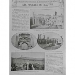 1881 1911 MI TUNISIE FOUILLES MACTAR ARC TRAJAN CHÂTELAIN INDIGENE 8 JOURNAUX