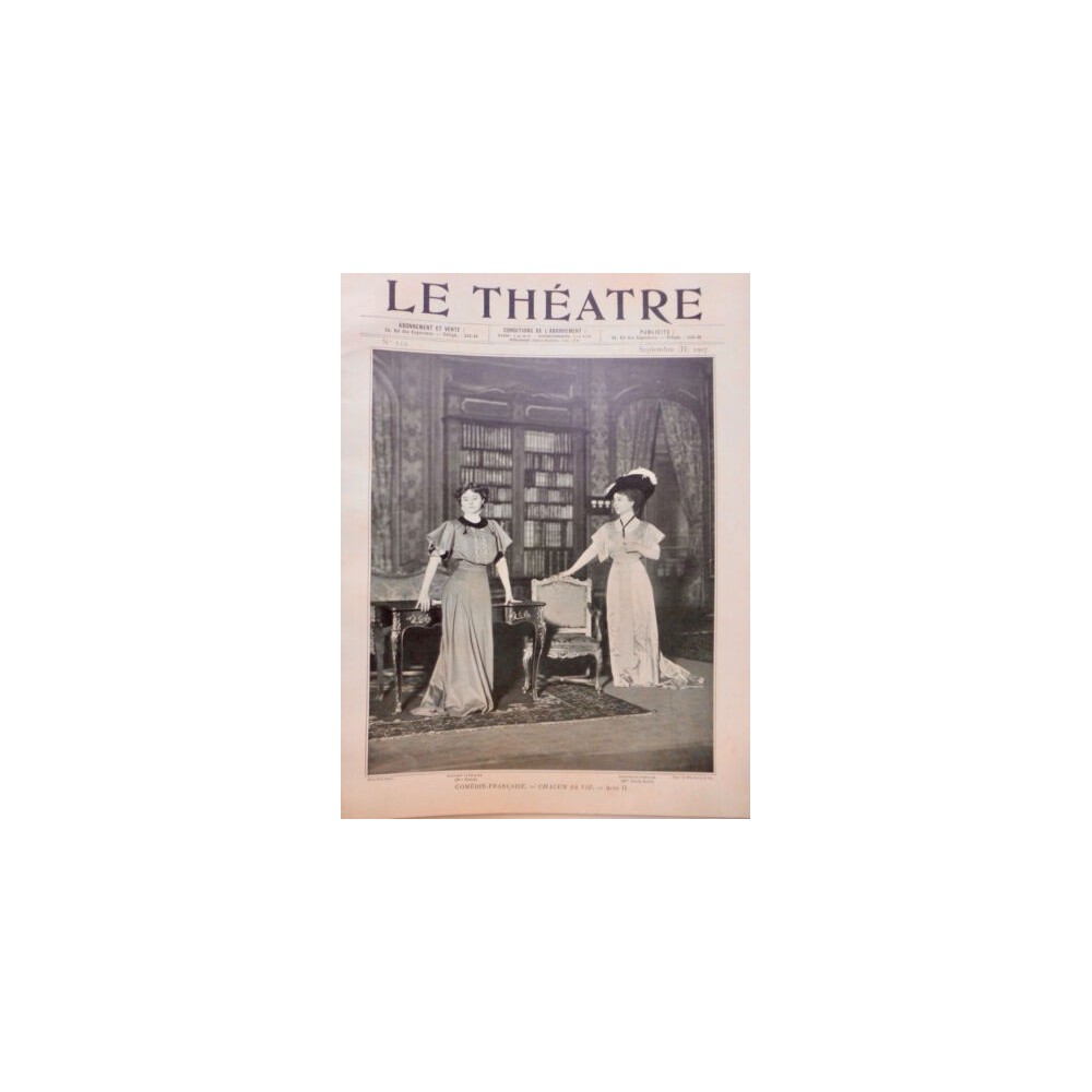 1907 THEATRE MME PIERAT CECILE SOREL GABRIELLE DORZIAT BRUCK PUCCINI MANCINI