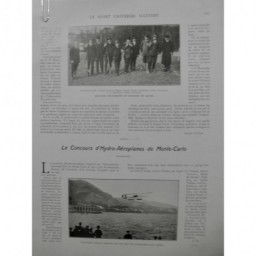 1912 SU HYDRAVION CONCOURS HYDRO-AEROPLANE MONTE CARLO AVIATEUR RENAUX FARMAN