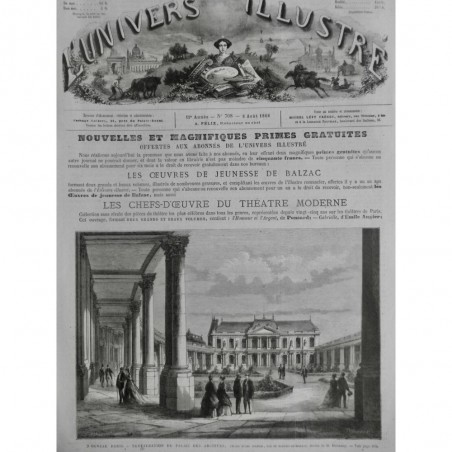 1868 UI BIBLIOTHEQUE PARIS RESTAURATION PALAIS ARCHIVES