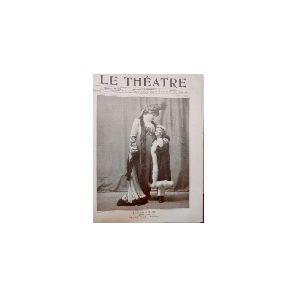 1909 THEATRE REJANE IMPERATRICE CONSTANCE DREVER VEUVE JOYEUSE POUZOLS SAINT PHA