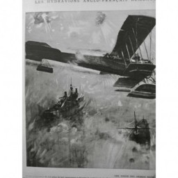 1915 JV HYDRAVION ANGLO FRANCAIS RAID AERIEN BOMBARDEMENT FLOTTE ALLEMANDE