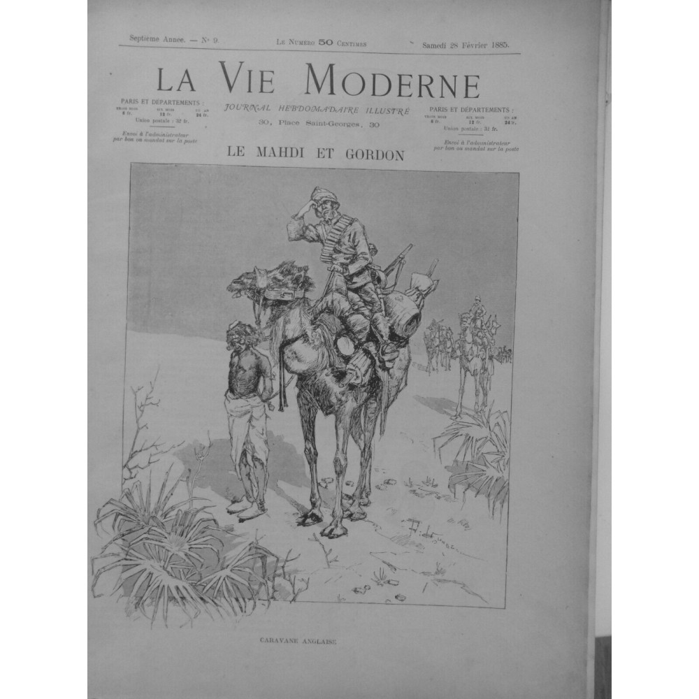 1885 VM GUERRE ANGLAIS SOUDAN EGYPTE CARAVANE ANGLAISE DOS CHAMEAUX DESERT