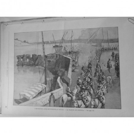 1896 UI GUERRE ANGLAIS SOUDAN EGYPTE TROUPE MARCHE DONGOLA FORTIFICATION