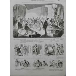 1866 I THEATRE PERONNEL ETUDE SCENIQUE BERTALL MACHINISTE AUTEUR CHORISTE