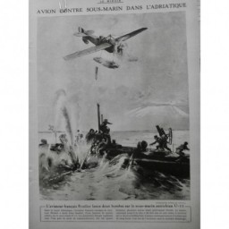 1915 LM HYDRAVION AVIATEUR ROULIER BOMBARDEMENT SOUS MARIN AUTRICHIEN ADRIATIQUE