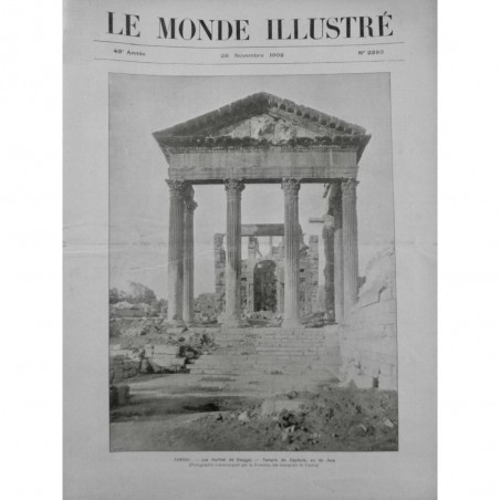 1902 MI TUNISIE FOUILLES GOUGA TEMPLE RUINE CAPITOL ARCHEOLOGIE