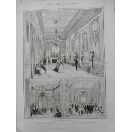 1875 UI THEATRE ODEON FOYER PERISTYLE BUVETTE SCULPTEUR BUSTE TABLEAUX