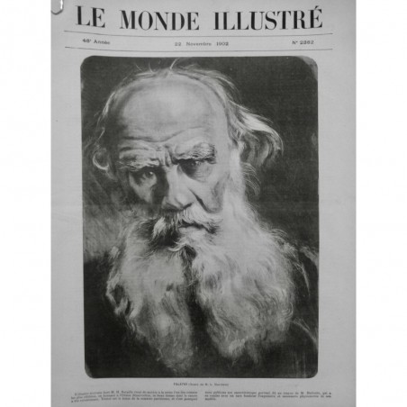 1902 MI TOLSTOI ECRIVAIN ROMAN PORTRAIT MALTESTE OEUVRES PHYSIONOMIE