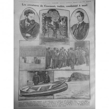 1916 E PROCES CASEMENT PEINE MORT VERDICT ARRESTATION COTES IRLANDAISE