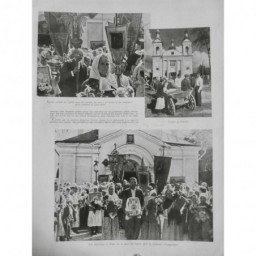 1942 I UKRAINE EGLISE VITEBSK RETABLISSEMENT CULTE ICONE BANNIERE